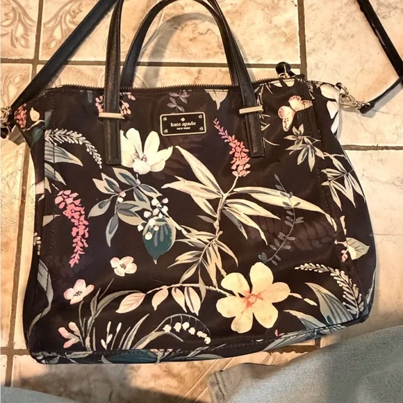 Kate Spade Black Floral Tote - Picture 1 of 4